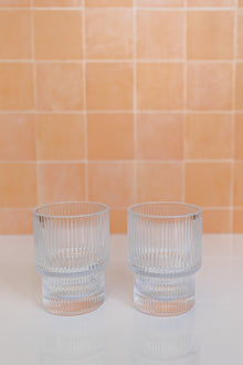 Sienna Ribbed Glass Cups