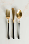 Gold and Black Flatware Set