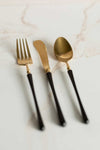 Gold and Black Flatware Set